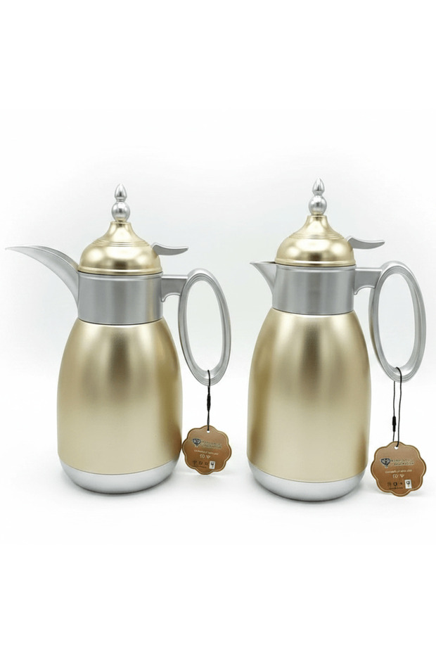 Metallic Gold & Silver Designer Vacuum Flask for Hot & Cold Drinks 700 ml–1 L