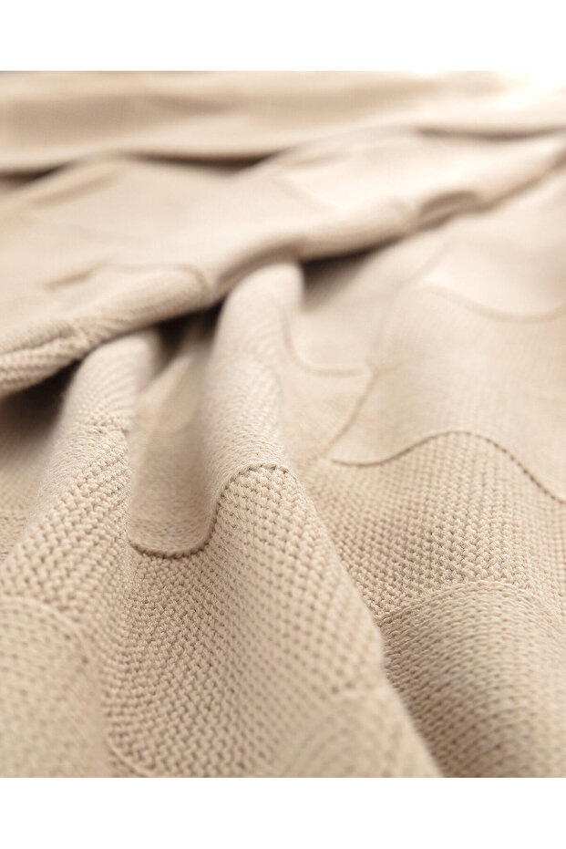 Perret Strickwaren Einzeldecke - Beige - 4