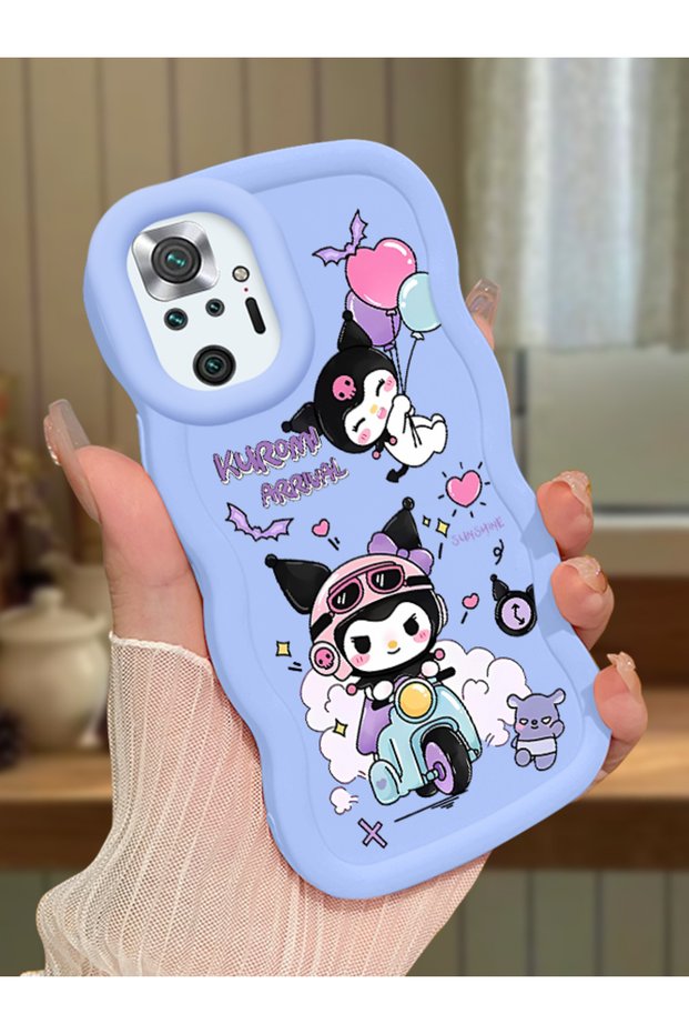 Xiaomi Redmi Note 10 Pro Compatible Shockproof Simple Blue Silicone Phone Case Kuromi Pattern