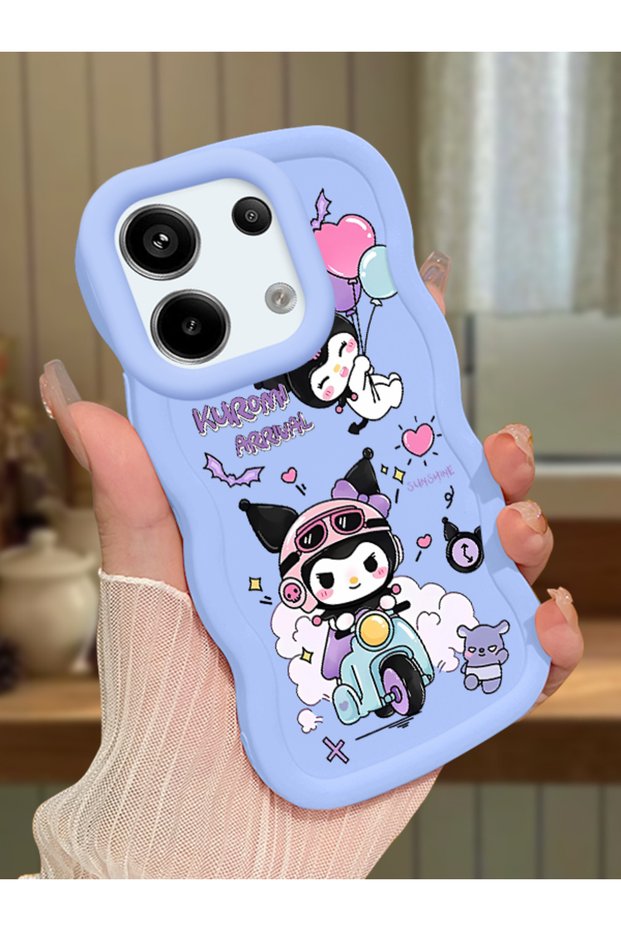 Poco X6 5g Compatible Shockproof Simple Blue Silicone Phone Case Kuromi Pattern