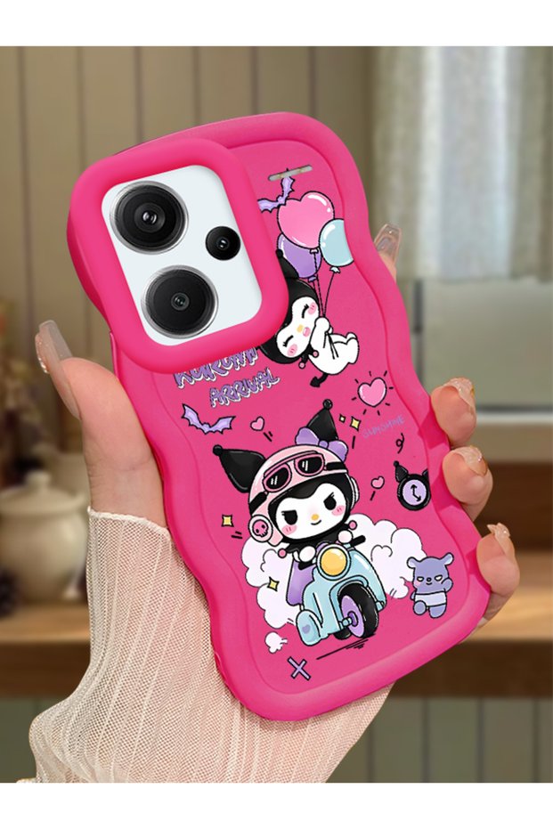 Redmi Note 13 Pro Plus 5g Compatible Shockproof Simple Red Silicone Phone Case Kuromi Pattern