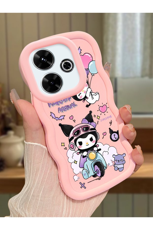 Redmi 13 Compatible Shockproof Simple Pink Silicone Phone Case Kuromi Pattern