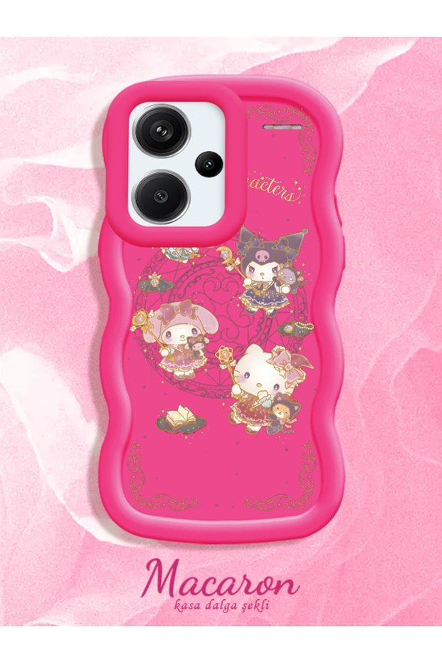 Simple Red Silicone Phone Case Kitty Pattern Compatible with Redmi Note 13 Pro Plus 5g Shockproof