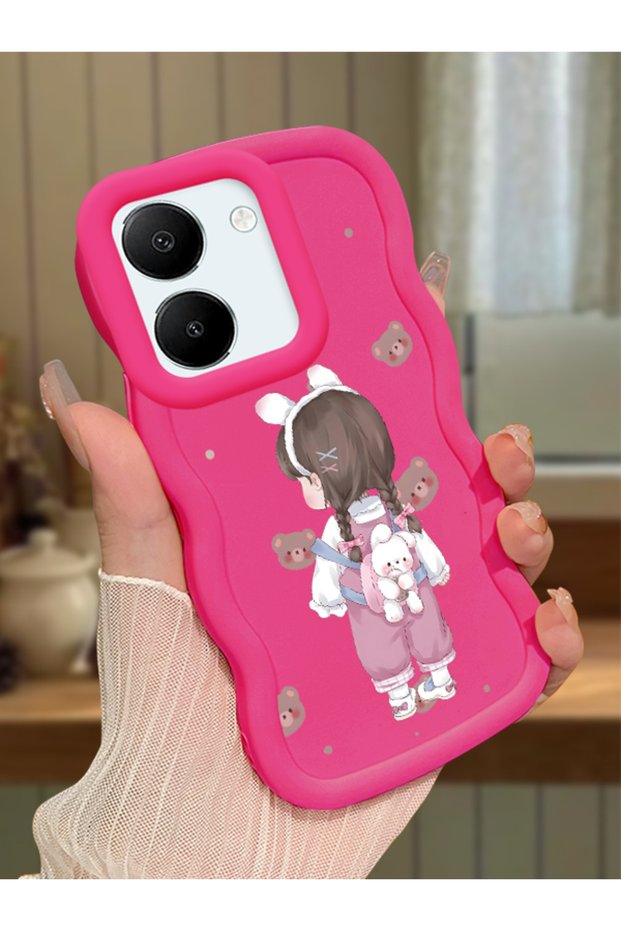 Vivo Y27 Compatible Shockproof Simple Red Silicone Phone Case Girls Pattern