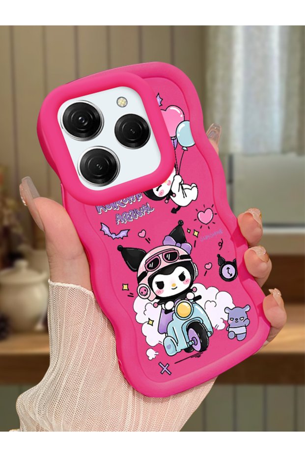 Tecno Spark 20 Pro Compatible Shockproof Simple Red Silicone Phone Case Kuromi Pattern