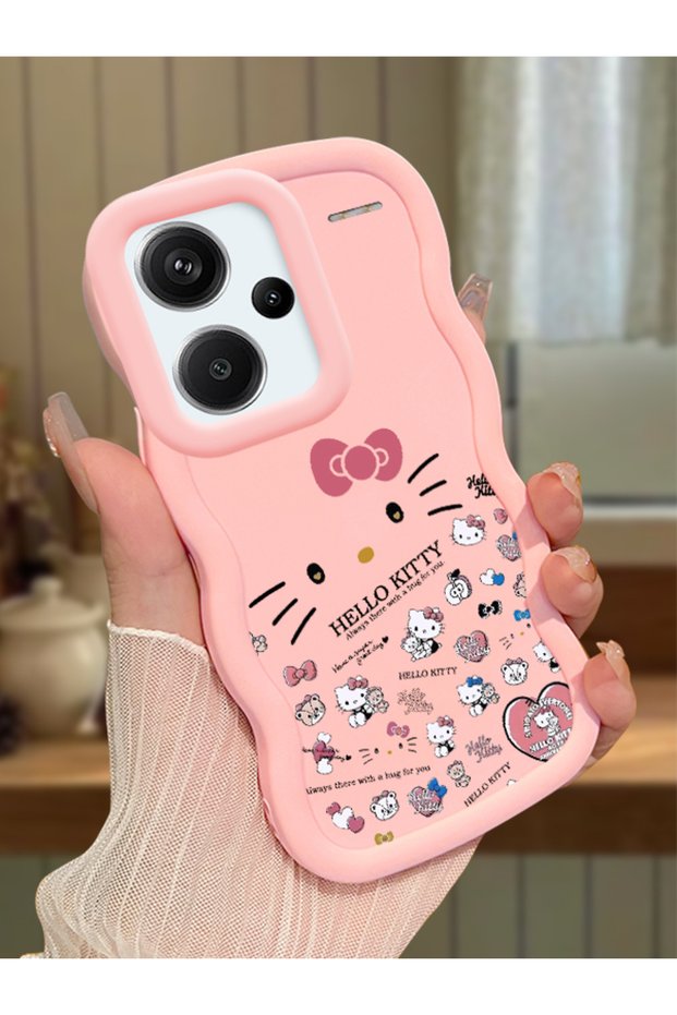 Redmi Note 13 Pro Plus 5g Compatible Shockproof Simple Pink Silicone Phone Case Hello Kitty Pattern