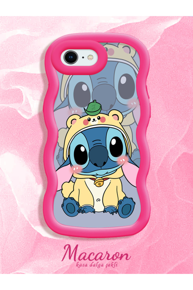 Simple Red Silicone Phone Case Stitch Pattern Compatible with iPhone Se 2020 Shockproof