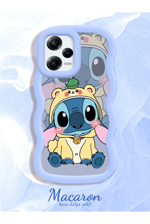 Simple Blue Silicone Phone Case Stitch Pattern Compatible with Redmi Note 12 Pro 5g Shockproof