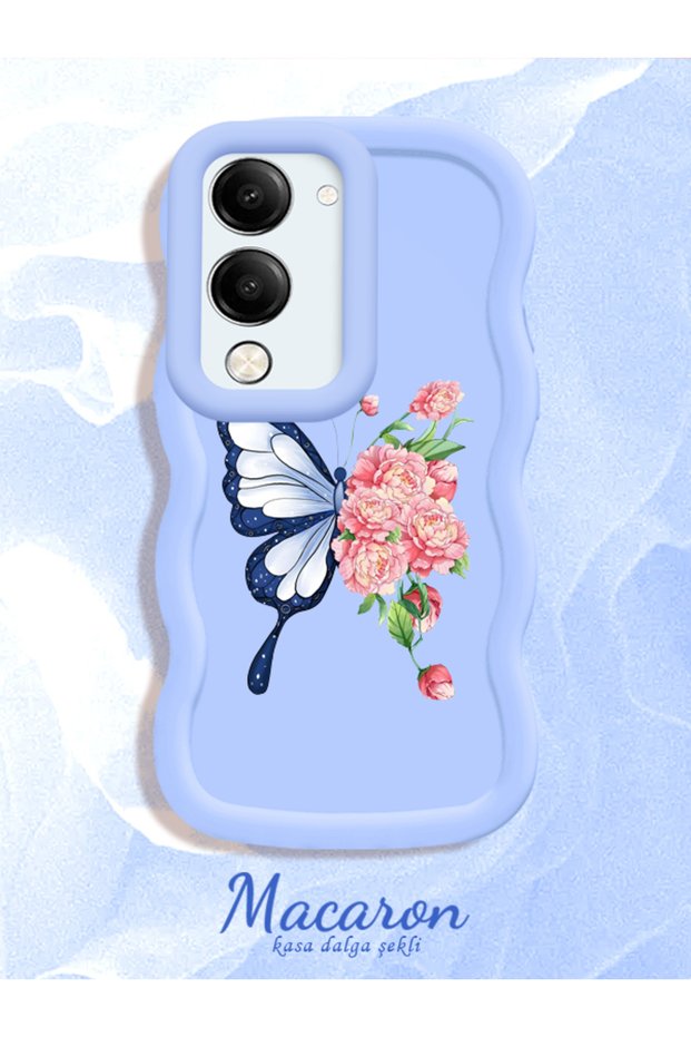 Simple Blue Silicone Phone Case Compatible with Y19S Gt 5g Shockproof Butterfly Pattern