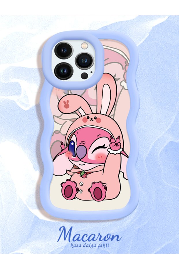 Simple Blue Silicone Phone Case Compatible with iPhone 13 Pro Max Cute Pattern Shockproof