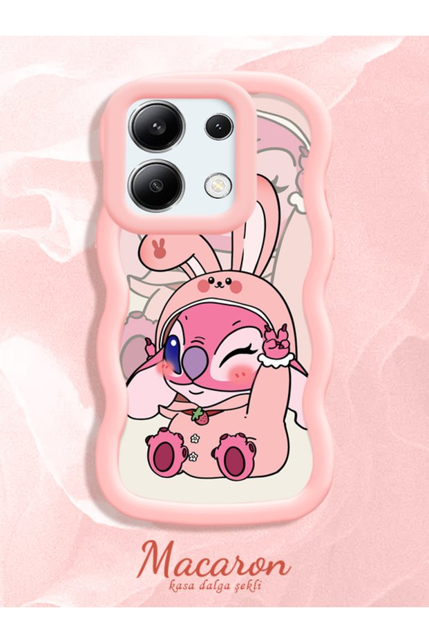 Shockproof Simple Pink Silicone Phone Case Cute Pattern Compatible with Redmi Note 13 4g