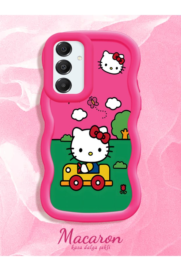 Simple Red Silicone Phone Case Hello Kitty Pattern Compatible with Samsung Galaxy A16 Shockproof