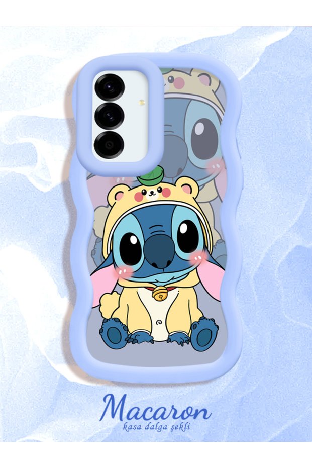 Simple Blue Silicone Phone Case Stitch Pattern Compatible with Samsung Galaxy A36 5g Shockproof