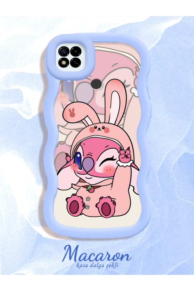 Simple Blue Silicone Phone Case Cute Pattern Compatible with Poco C31 Shockproof