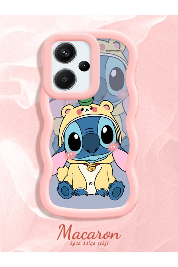 Shockproof Simple Pink Silicone Phone Case Stitch Pattern Compatible with Redmi Note 13 Pro Plus 5g