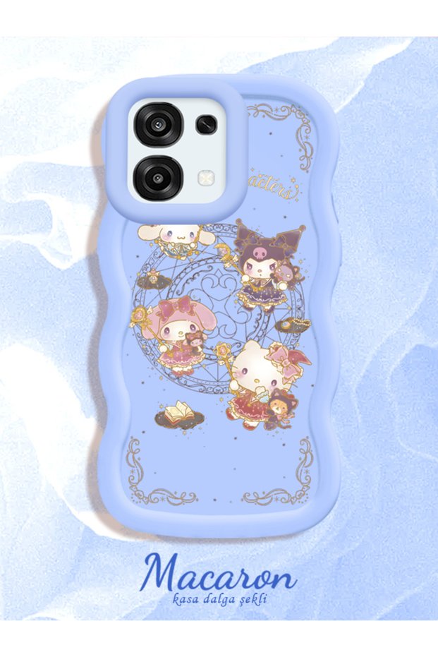 Simple Blue Silicone Phone Case Kitty Pattern Shockproof Compatible with Oppo F31 5g