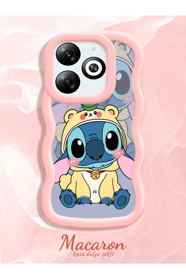 Simple Pink Silicone Phone Case Stitch Pattern Compatible with Infinix Hot 40I Shockproof