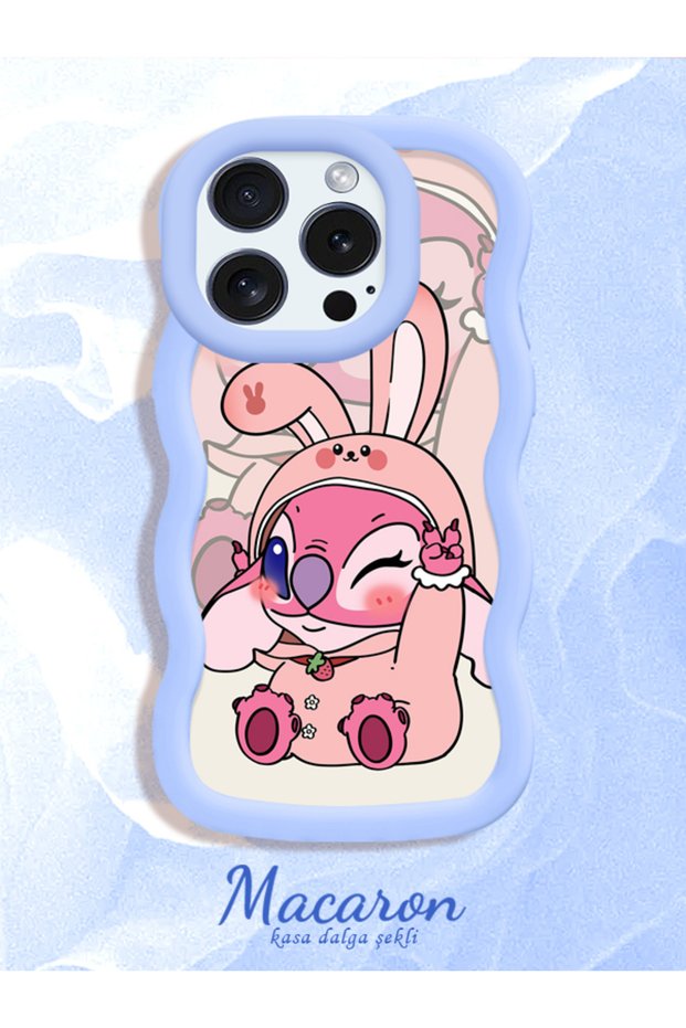 Simple Blue Silicone Phone Case Compatible with iPhone 16 Pro Max Cute Pattern Shockproof