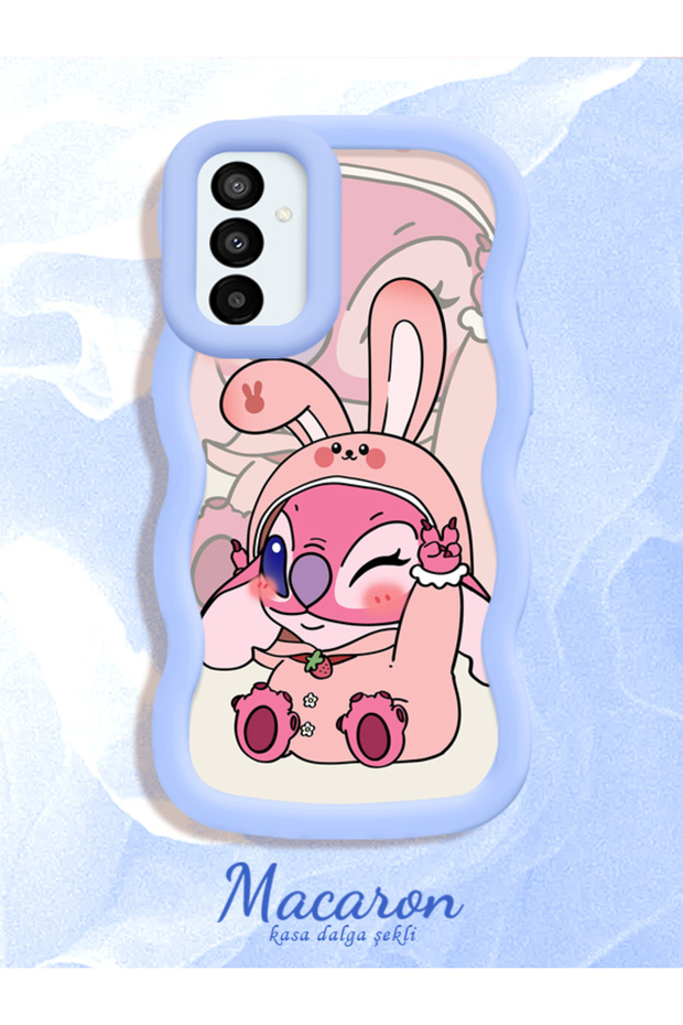 Simple Blue Silicone Phone Case Compatible with Samsung Galaxy M23 Shockproof Cute Pattern