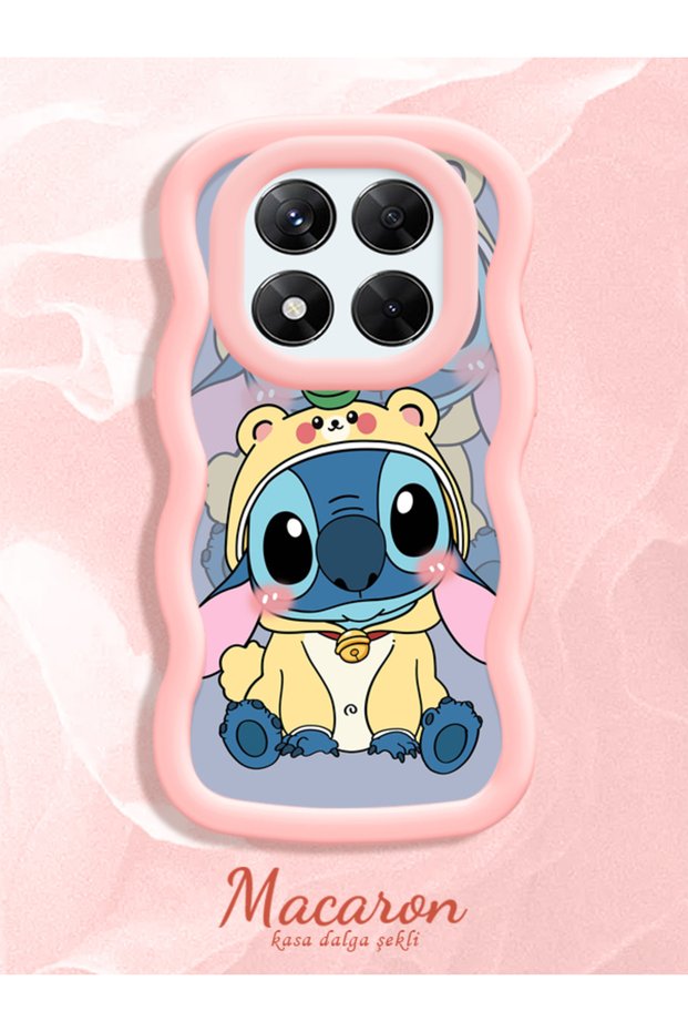 Simple Pink Silicone Phone Case Stitch Pattern Compatible with Xiaomi Redmi Note 14 Pro 4g Shockproof