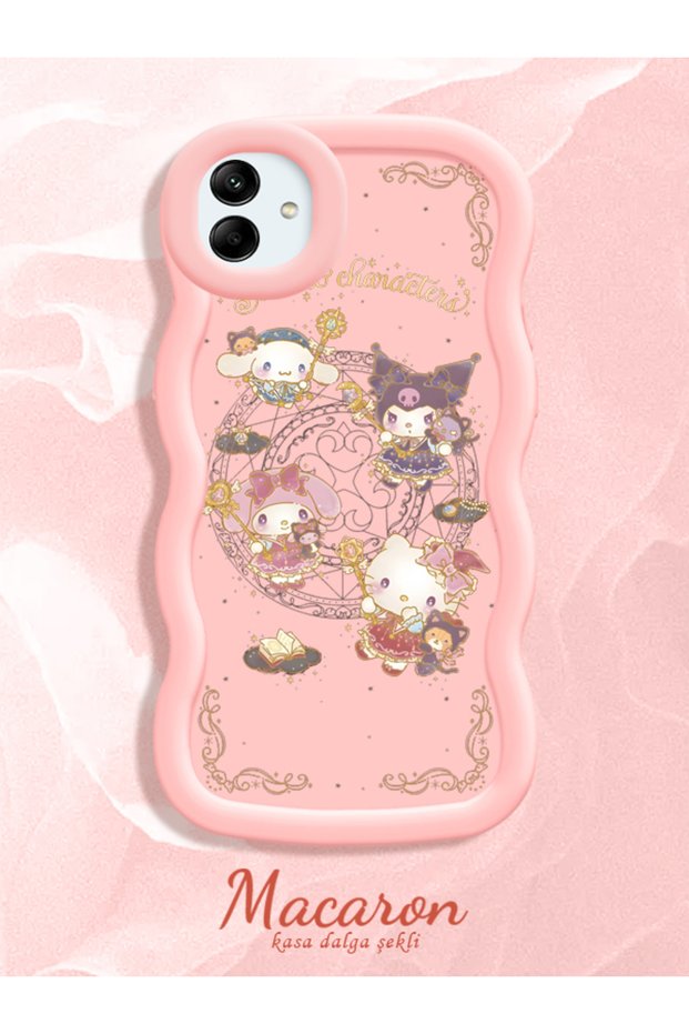 Simple Pink Silicone Phone Case Kitty Pattern Compatible with Samsung Galaxy A04 Shockproof