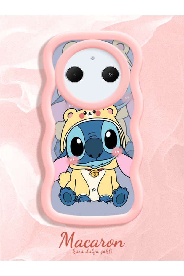 Simple Pink Silicone Phone Case Stitch Pattern Compatible with Redmi A3 Pro Shockproof
