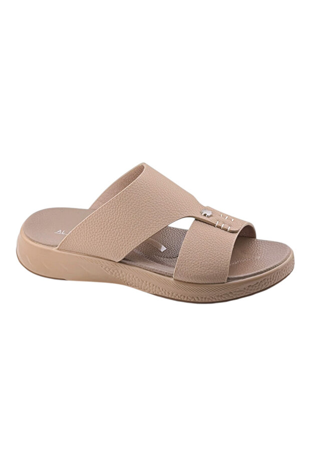 A E T Handmade Arabic Sandals For Men | Outdoor Mens Slippers | Genuine PU Leather With Buckle