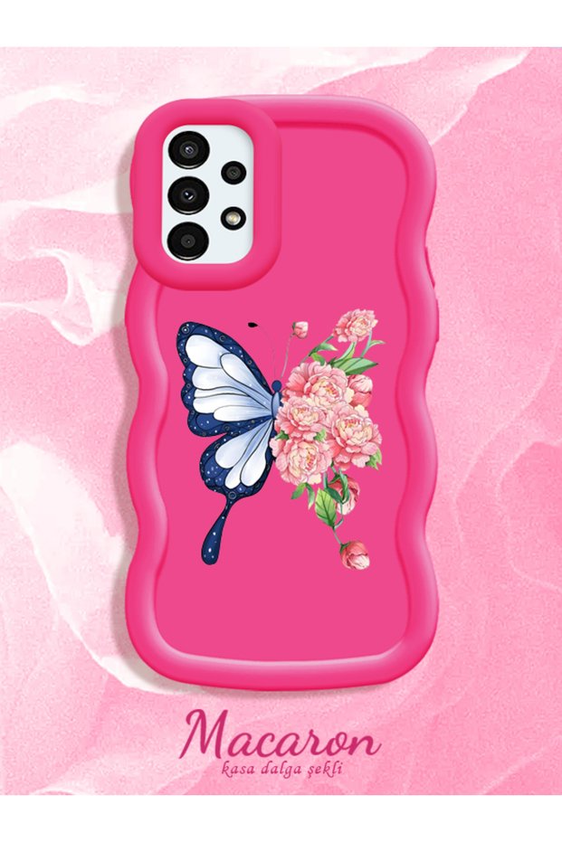 Simple Red Silicone Phone Case Butterfly Pattern Shockproof Compatible with Samsung Galaxy A13 4g