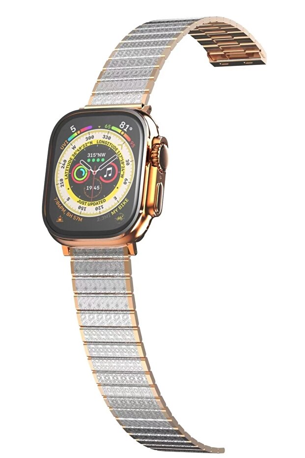 Watch 38mm made metal strap - silver-rose gold