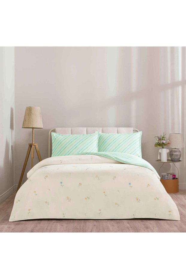 Merlin Seç&Ser Double Size Bed Sheet and Duvet Cover Set Cream Color
