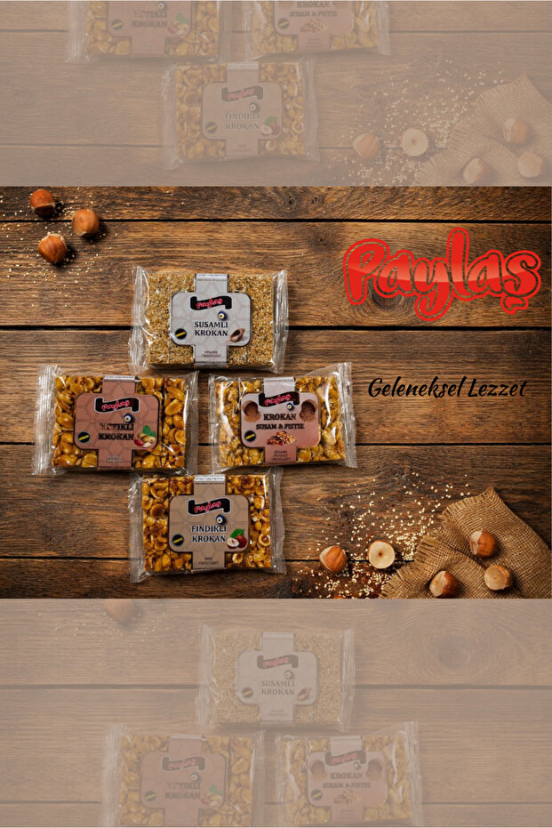 Paylaş Fıstıklı Krokan Doğal Atıştırmalık Bar 100 Gr.
