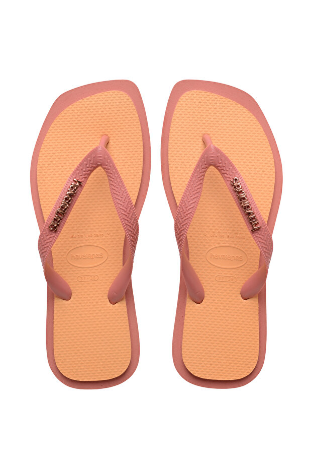 Women's Top Square Fusion Peach Color Flip Flops
