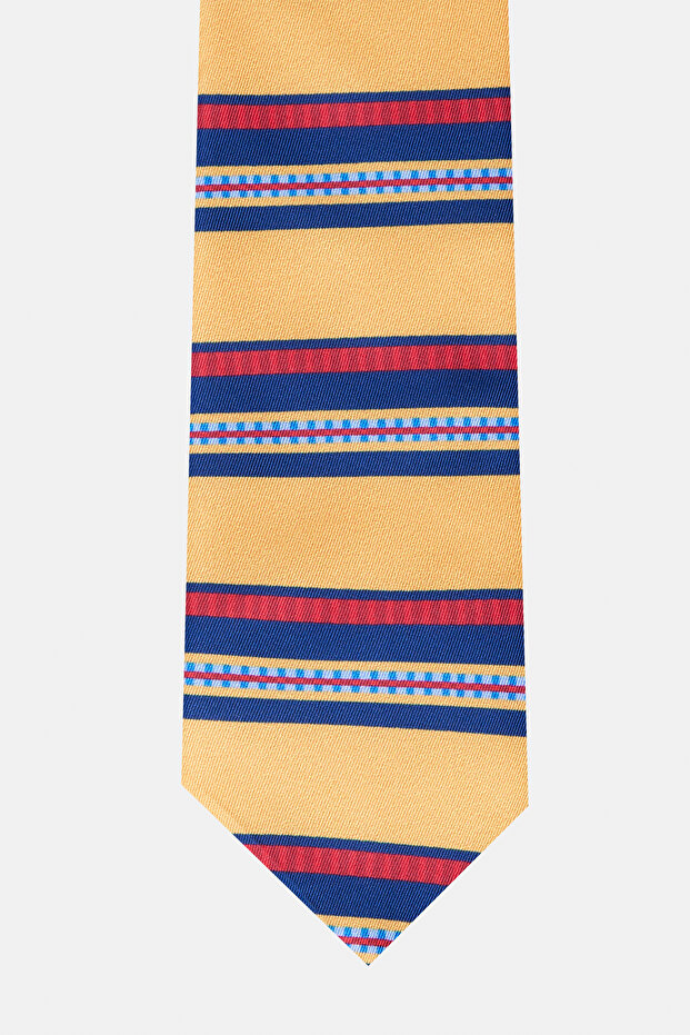 Men's Yellow Patterned Tie - 2