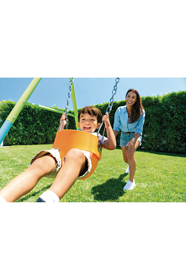 مجموعة أرجوحة 2 في 1 - ملعب متعدد الاستخدامات للحديقة الخلفية مع ميزات أمان للأطفال الصغار والأطفال