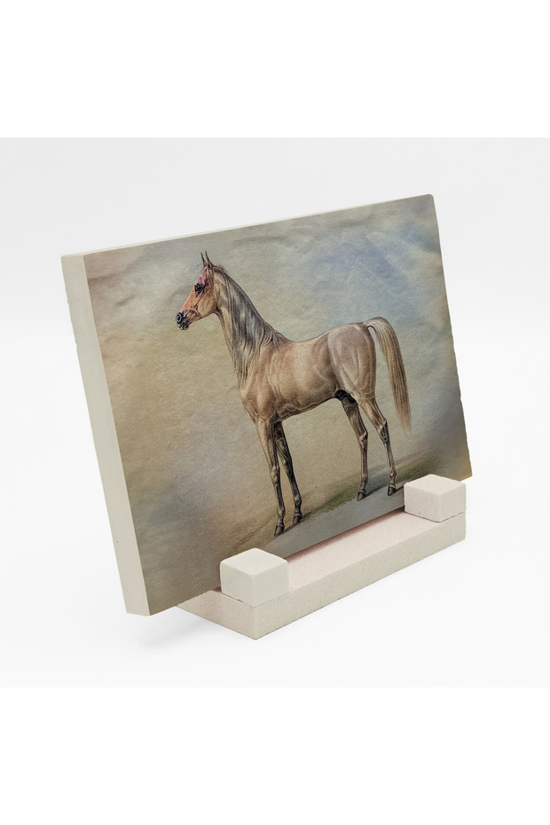 سطح طاولة حجري مطبوع عليه رسم حصان 10x15 5G-At1