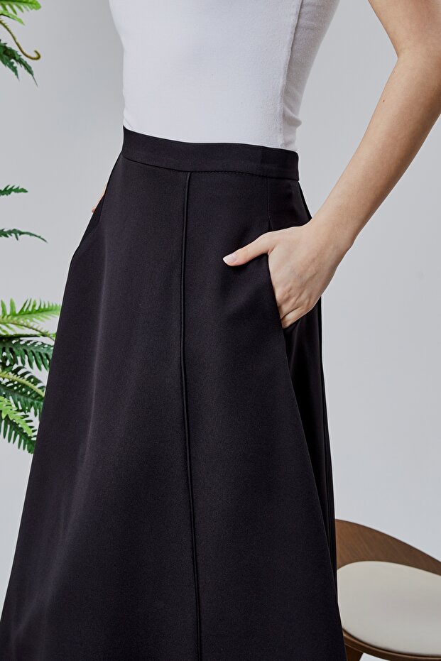 Lined Crepe Skirt - 7