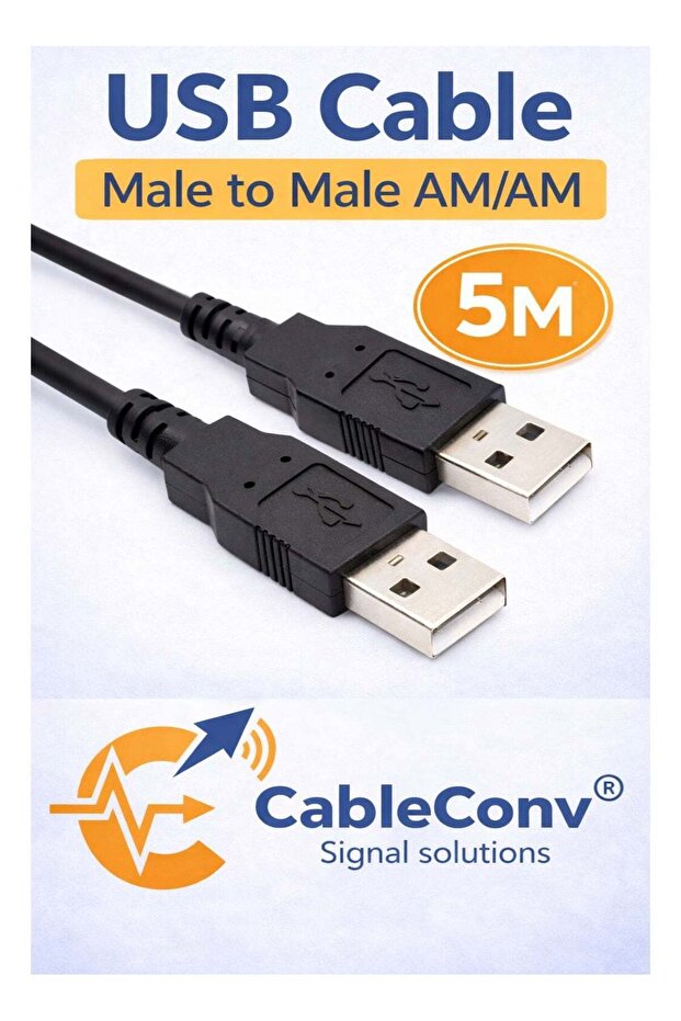 كابل USB نوع A ذكر إلى ذكر بطول 5 متر لنقل البيانات عالي السرعة