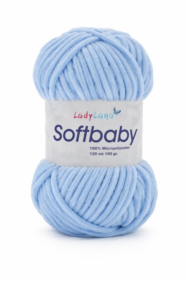 Softbaby (Velvet-Chenille) Hand Knitting Yarn 527 Baby Blue