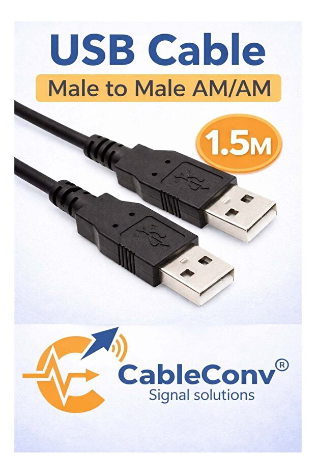 كابل USB نوع A ذكر إلى ذكر بطول 1.5 متر لنقل البيانات عالي السرعة