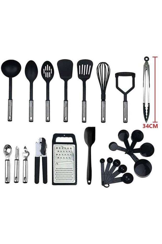 24 PCS Cooking Utensil Set Home Gift Set Nylon Kitchen Tools Kitchen Accessories Stainless Steel for