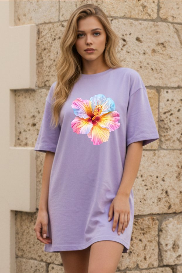 Plus Size Women Short Sleeve Crew Neck T-Shirt Dress Nightgown Comfy Cotton