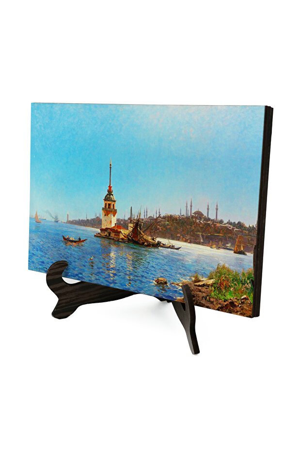 Mdf Tabletop with Maiden's Tower and Istanbul Landscape Print 10X15 5G-Kızkulesi1890