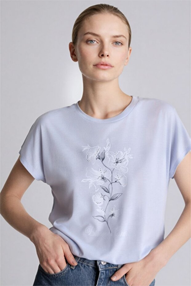 Crew Neck Floral Short Sleeve T-Shirt H2453Ax26Sm