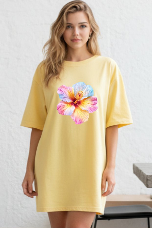 Plus Size Women Short Sleeve Crew Neck T-Shirt Dress Nightgown Comfy Cotton