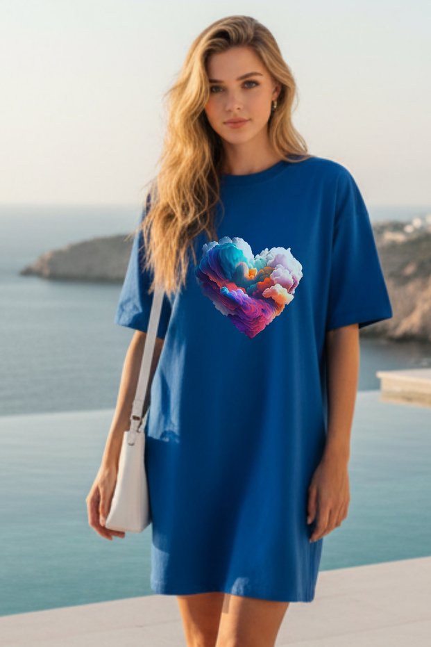 Plus Size Women Short Sleeve Crew Neck T-Shirt Dress Nightgown Comfy Cotton