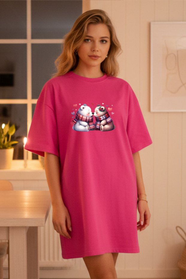 Plus Size Women Short Sleeve Crew Neck T-Shirt Dress Nightgown Comfy Cotton