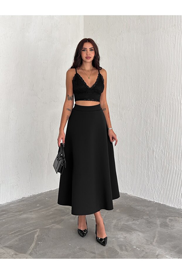 Women's Flared Mevlana Scuba Skirt