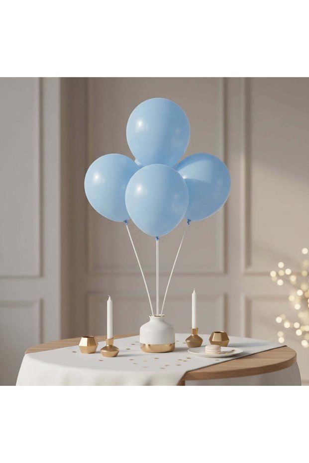 Pastel Blue Standard Premium Latex Balloons 5in, 100pcs, Party Decoration Balloons for Birthday, Baby Shower & Event Decor