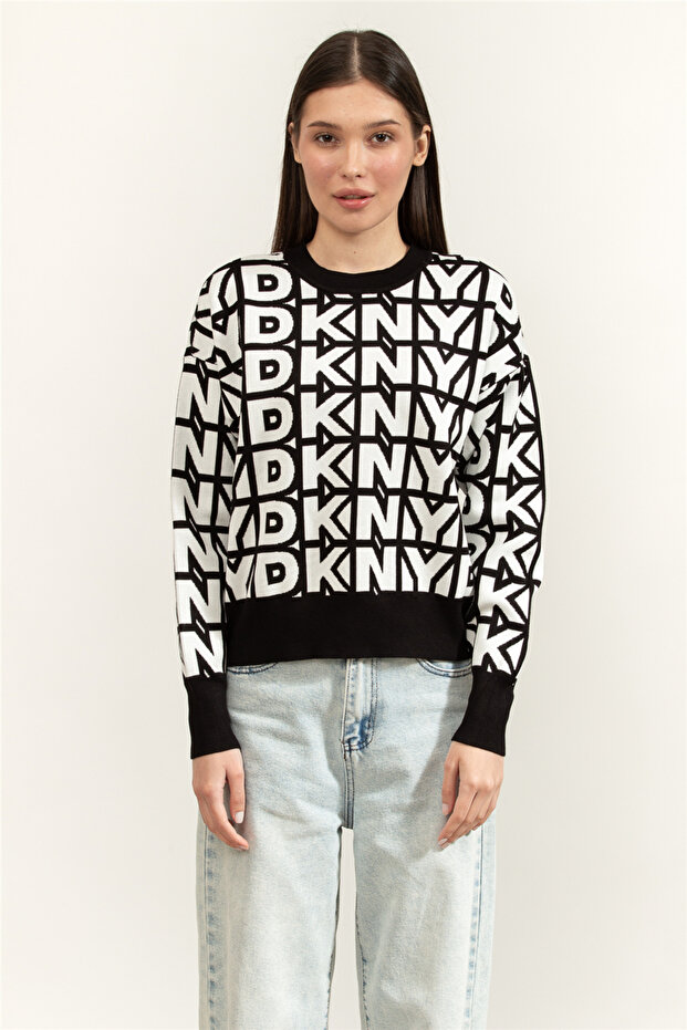 L/S Repeat Logo Pull Kadın Triko - 1