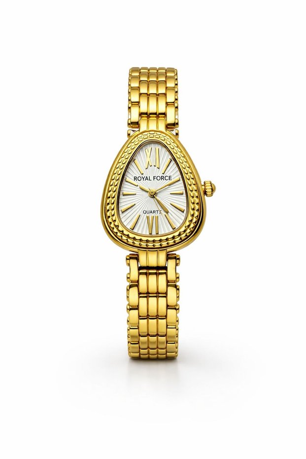 BELLORA RF014L Women’s Luxury Gold Analog Watch Stainless Steel Bracelet Elegant Oval Dial Ladies Wrist Watch
